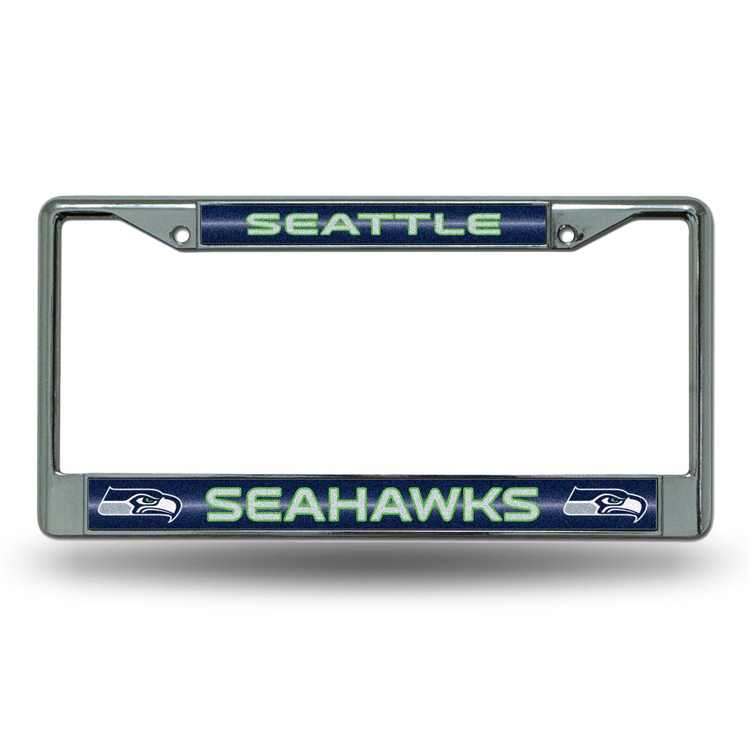 Seattle Seahawks Bling Chrome License Plate Frame 
