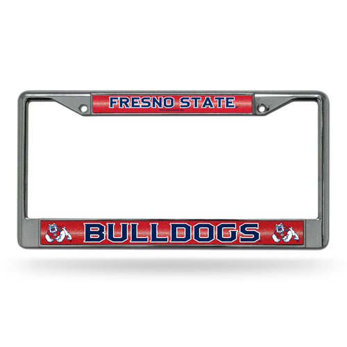 Fresno State Bulldogs Bling Chrome License Plate Frame 