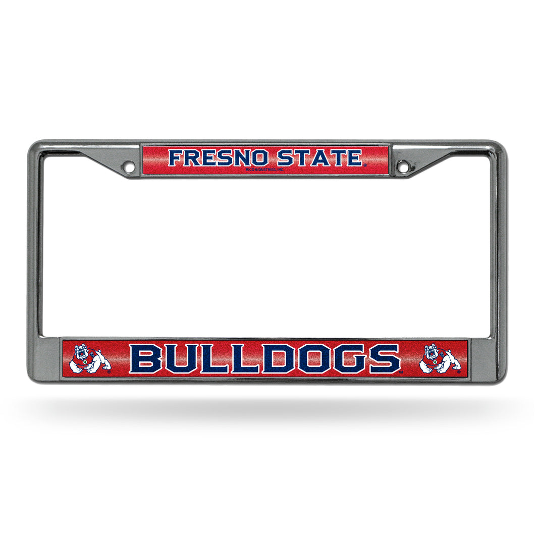 Fresno State Bulldogs Bling Chrome License Plate Frame 