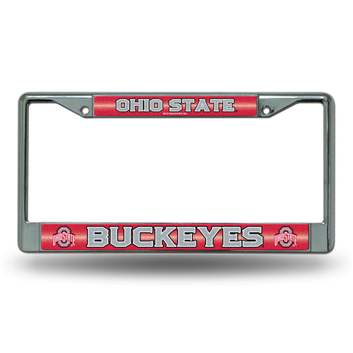 Ohio State Buckeyes Bling Chrome License Plate Frame 