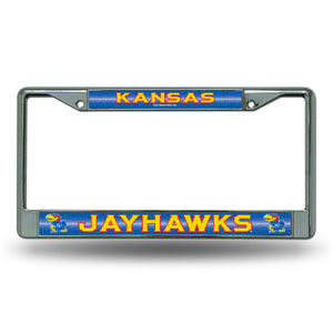 Kansas Jayhawks Bling Chrome License Plate Frame  