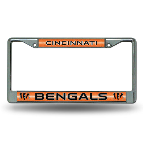 Cincinnati Bengals Bling Chrome License Plate Frame 