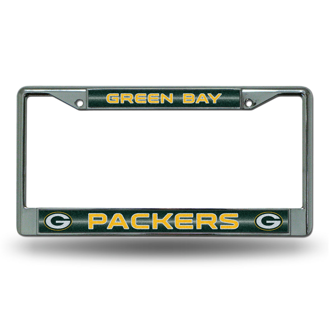Green Bay Packers Bling Chrome License Plate Frame 