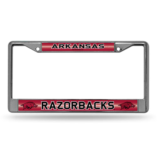 Arkansas Razorbacks Bling Chrome License Plate Frame 
