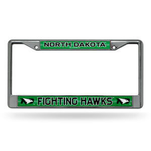 North Dakota Fighting Hawks Bling Chrome License Plate Frame 