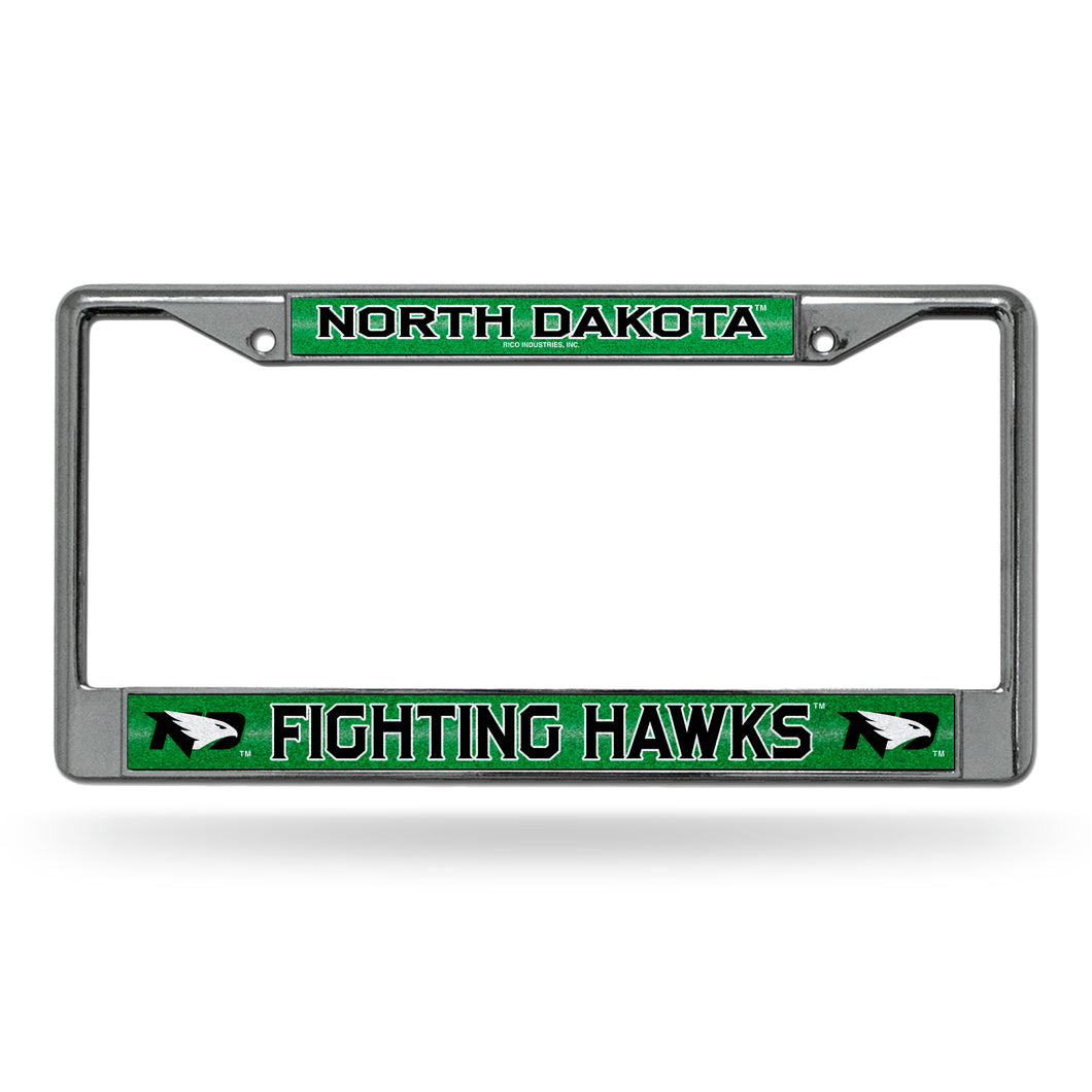 North Dakota Fighting Hawks Bling Chrome License Plate Frame 