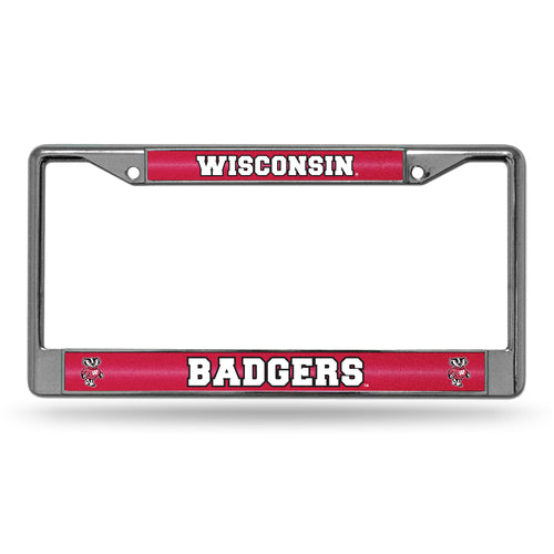 Wisconsin Badgers Bling Chrome License Plate Frame 
