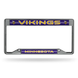Minnesota Vikings Inverted Bling Chrome License Plate Frame 
