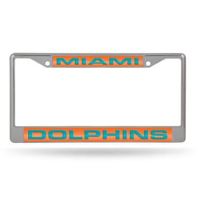 Miami Dolphins Laser Chrome License Plate Frame 