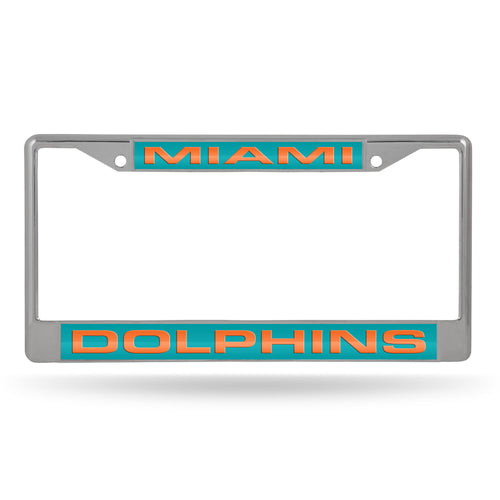 Miami Dolphins Laser Chrome License Plate Frame  #2