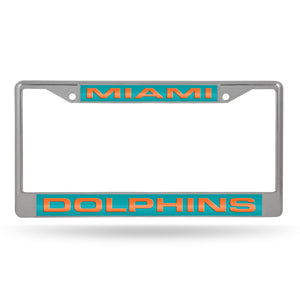 Miami Dolphins Laser Chrome License Plate Frame  #2