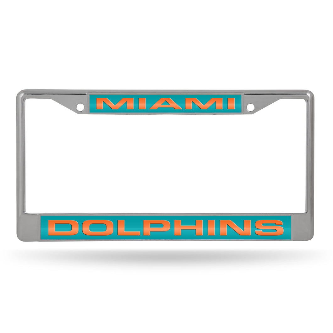 Miami Dolphins Laser Chrome License Plate Frame  #2