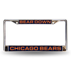 Chicago Bears "Bear Down" Laser Chrome License Plate Frame 