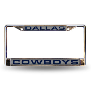 Dallas Cowboys Silver Laser Chrome License Plate Frame 