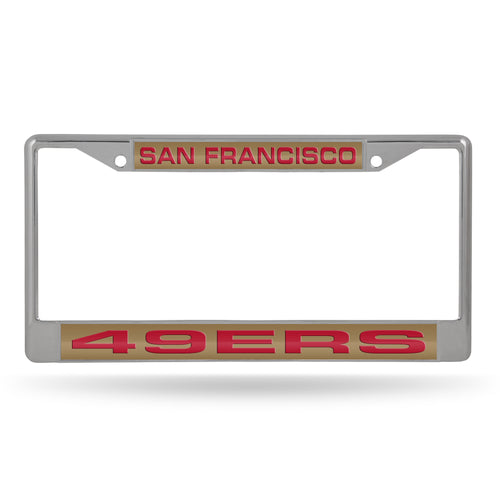 San Francisco 49ers Laser Chrome License Plate Frame 