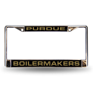 Purdue Boilermakers Black Laser License Plate Frame