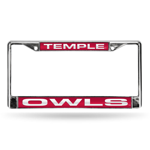 Temple Owls Laser License Plate Frame