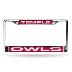 Temple Owls Laser License Plate Frame
