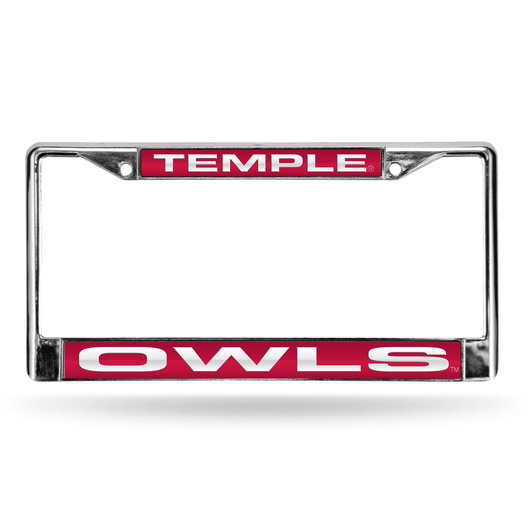 Temple Owls Laser License Plate Frame