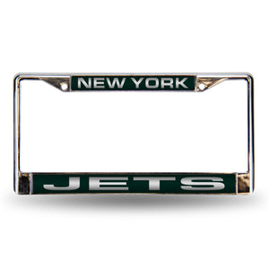 New York Jets Green Laser Chrome License Plate Frame 