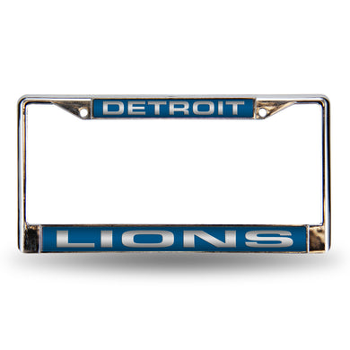 Detroit Lions Blue Laser Chrome License Plate Frame 