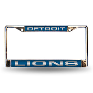 Detroit Lions Blue Laser Chrome License Plate Frame 