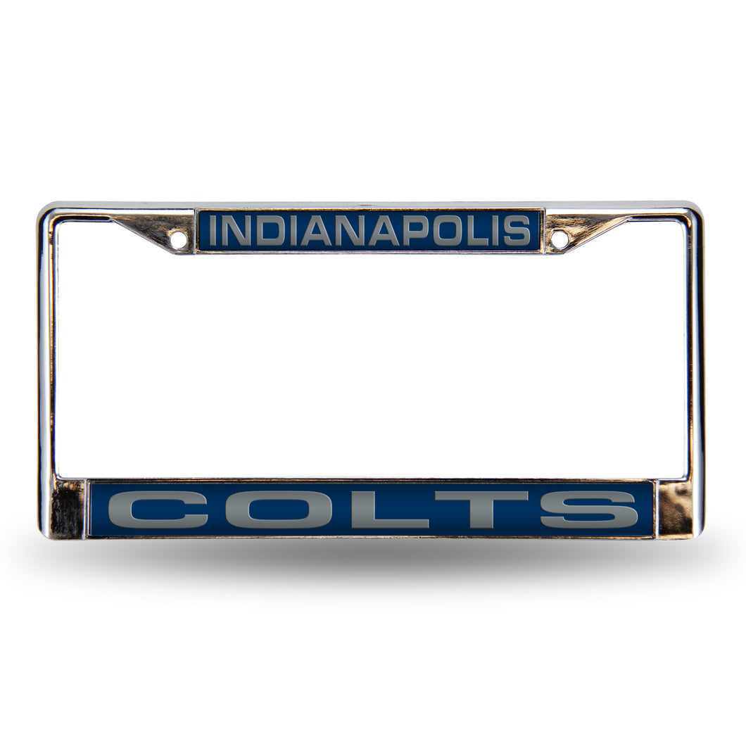 Indianapolis Colts Blue Laser Chrome License Plate Frame 