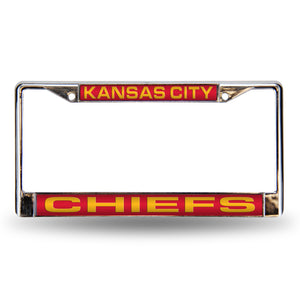 Kansas City Chiefs Red Laser Chrome License Plate Frame 