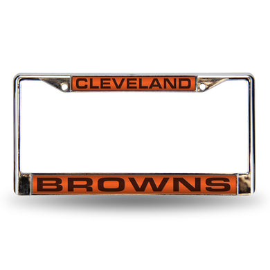 Cleveland Browns Orange Laser Chrome License Plate Frame 