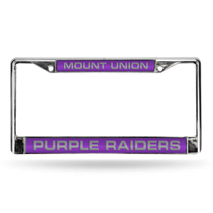 Mount Union Purple Raiders Laser License Plate Frame