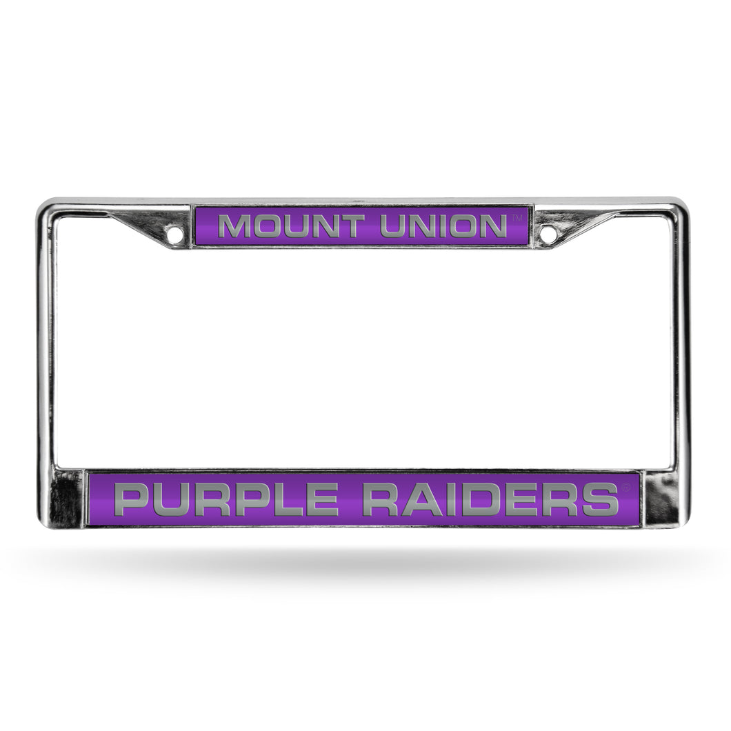 Mount Union Purple Raiders Laser License Plate Frame