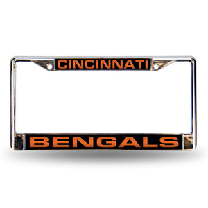 Cincinnati Bengals Black Laser Chrome License Plate Frame 