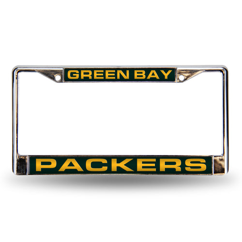 Green Bay Packers Green Laser Chrome License Plate Frame 