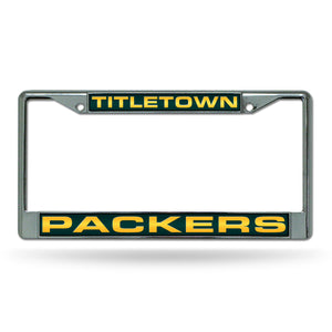 Green Bay Packers Titletown" Laser Chrome License Plate Frame 