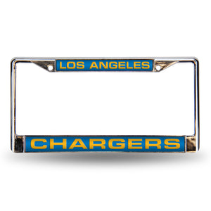 Los Angeles Chargers Light Blue Laser Chrome License Plate Frame 