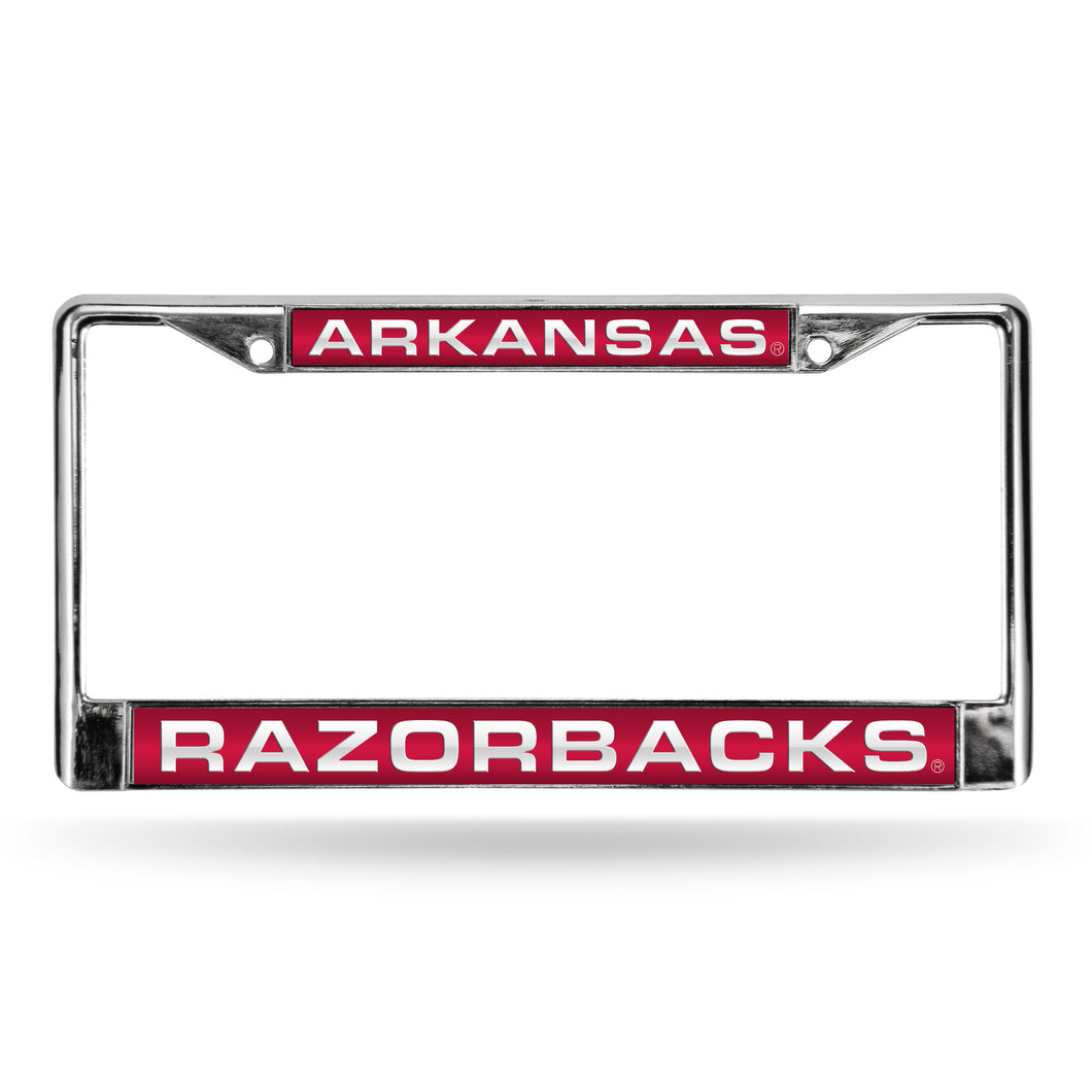 Arkansas Razorbacks Red Laser Chrome License Plate Frame