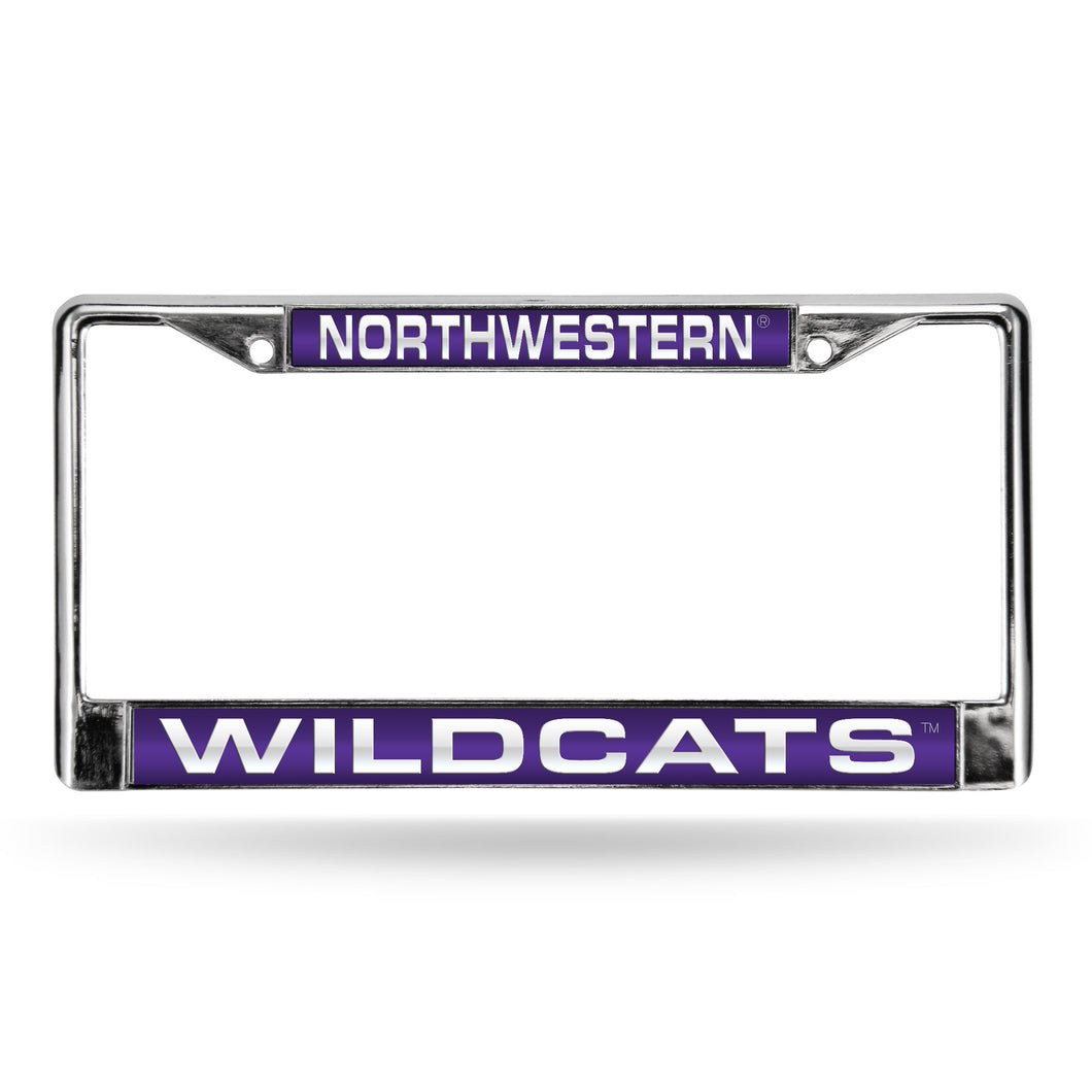 Northwestern Wildcats Purple Laser Chrome License Plate Frame