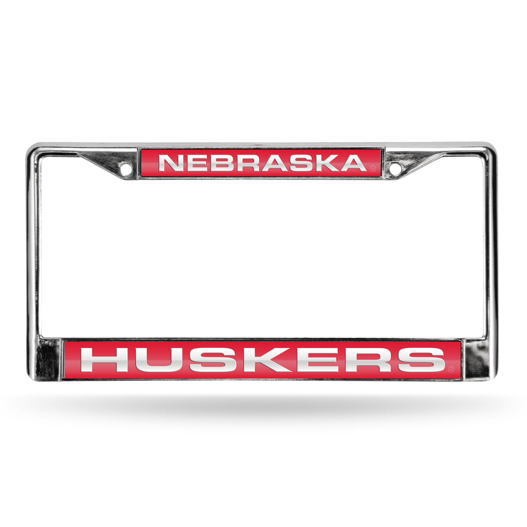 Nebraska Cornhuskers Red Laser Chrome License Plate Frame