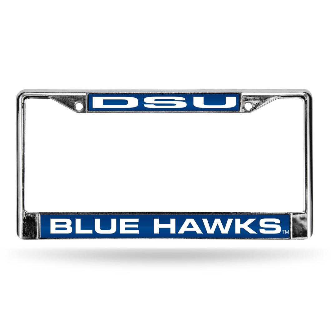 Dickinson State Blue Hawks Laser Chrome License Plate Frame
