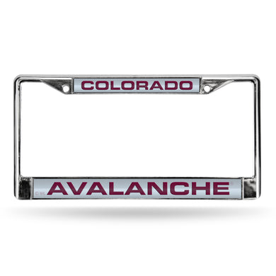 Colorado Avalanche Laser Chrome w/Maroon Letters License Plate Frame