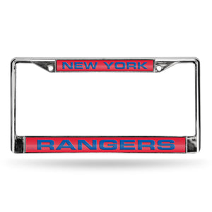 New York Rangers Red Laser Chrome License Plate Frame