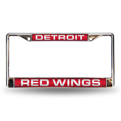 Detroit Red Wings Red Laser Chrome License Plate Frame