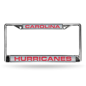Carolina Hurricanes Silver Laser Chrome License Plate Frame