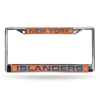 New York Islanders Orange Laser Chrome License Plate Frame