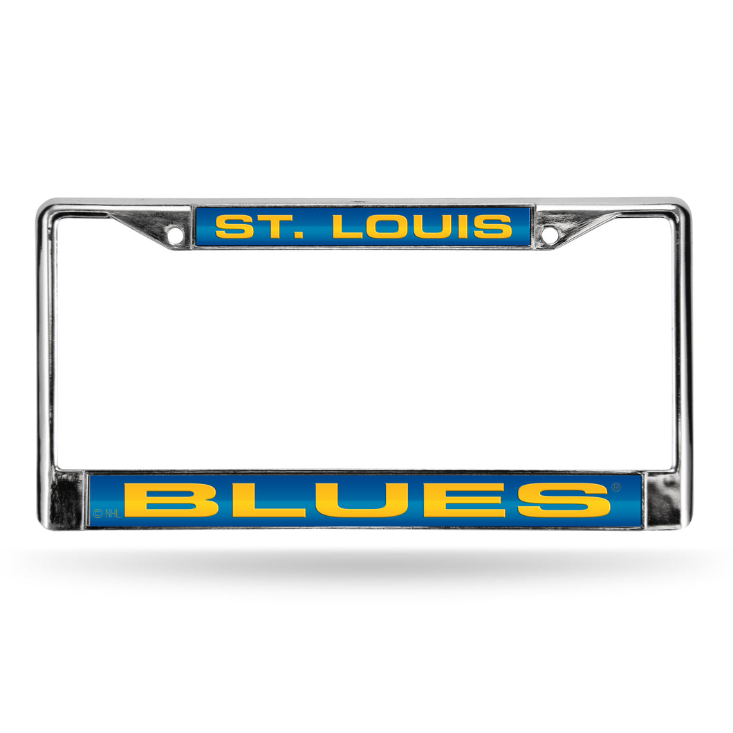 St. Louis Blues Blue Laser Chrome License Plate Frame