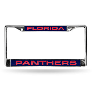 Florida Panthers Blue Laser Chrome License Plate Frame