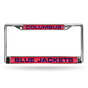 Columbus Blue Jackets Red Laser Chrome License Plate Frame