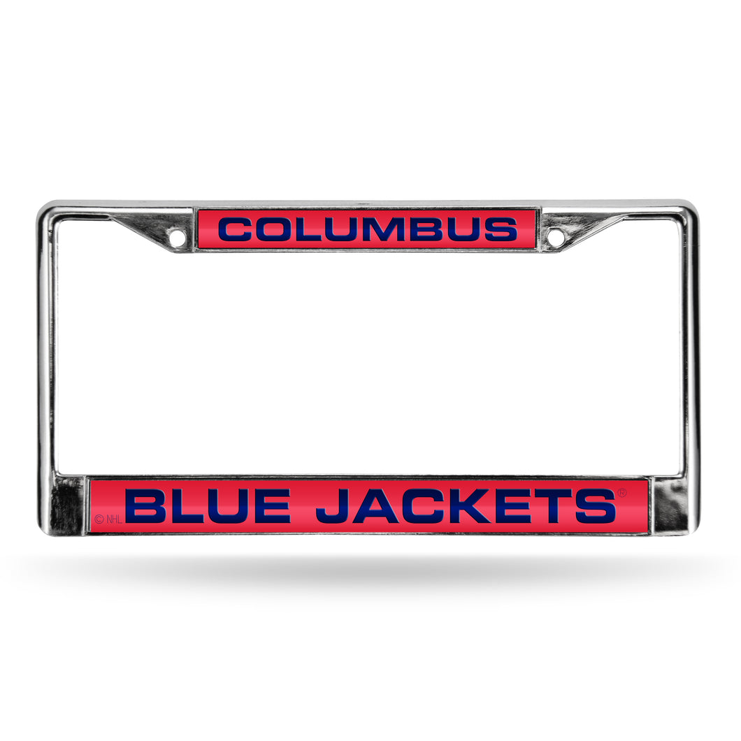 Columbus Blue Jackets Red Laser Chrome License Plate Frame