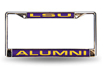 LSU Tigers Alumni Chrome Laser License Plate Frame