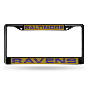 Baltimore Ravens Black Laser Chrome License Plate Frame 